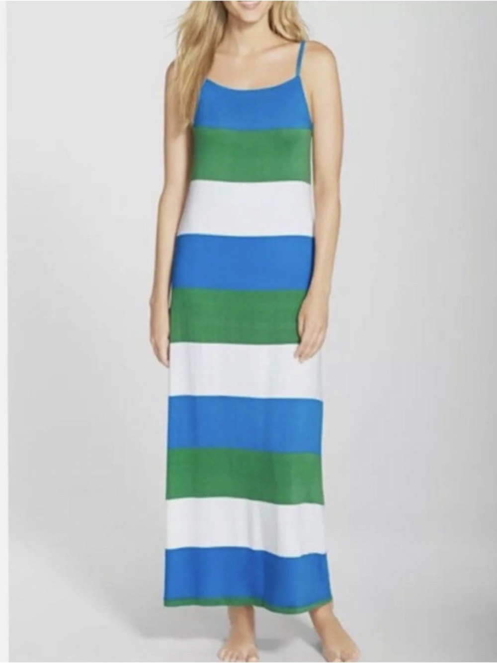 Tommy Bahama NWT Bold Stripe Maxi Coverup Dress Blue Green Medium